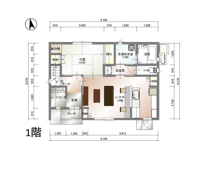 【4人家族4LDK】１階だけで過ごせる住みごこちのいい家