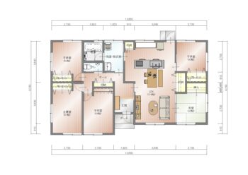 【5人家族5LDK】キッチンの周りを廻れる住みごこちのいい家