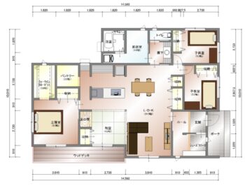 【4人家族4LDK】使い勝手のいい収納と造作の洗面台がある住みごこちのいい家