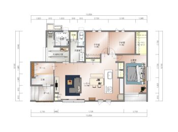 【4人家族3LDK】広い洗面室・ランドリールームがある住みごこちのいい家