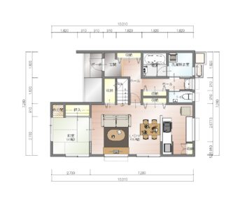 【5人家族4LDK】キッチンから見渡せる住みごこちのいい家