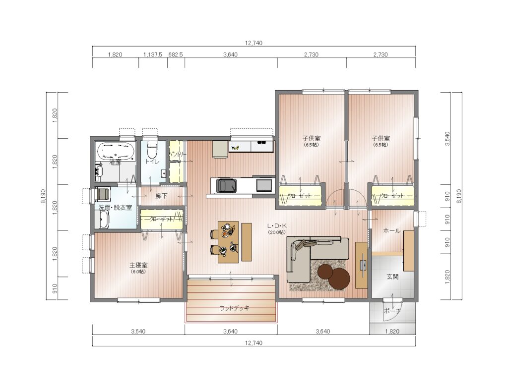 【4人家族3LDK】広々ダイニングのある住みごこちのいい家