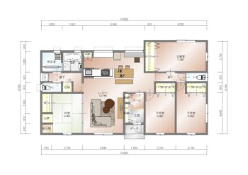 【4人家族4LDK】スタディコーナーのある住みごこちのいい家