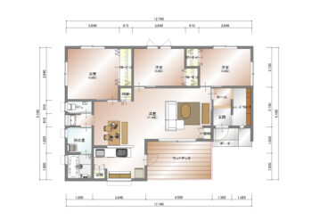 【4人家族3LDK】ウッドデッキがある住みごこちのいい家