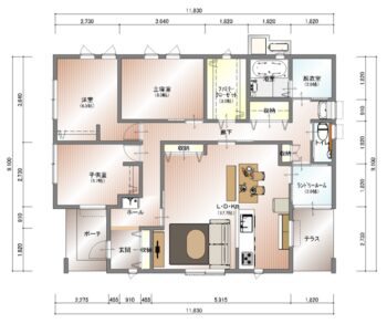 【4人家族3LDK】雨の日も安心。ランドリールームがある住みごこちのいい家