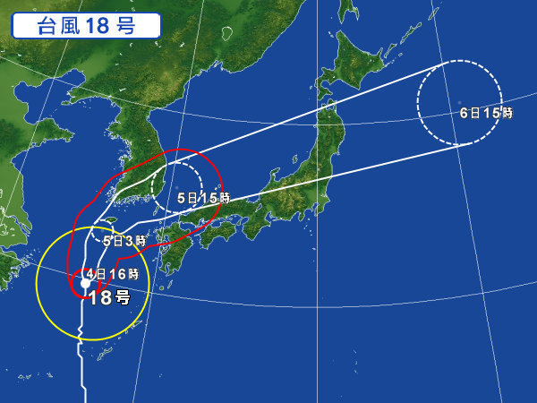 台風接近中